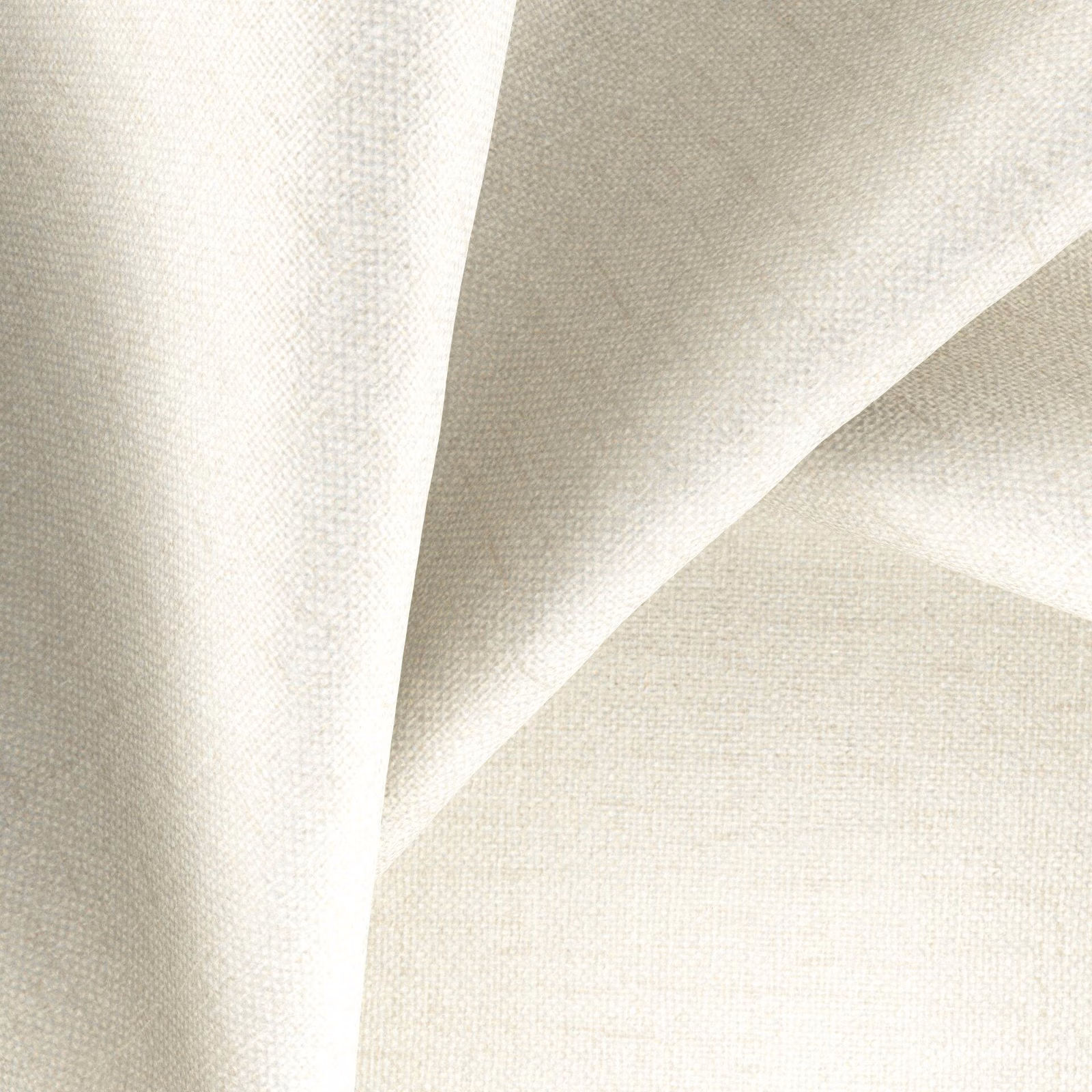 Ivory cream woven textile with diagonal folds and a fine softly textured surface