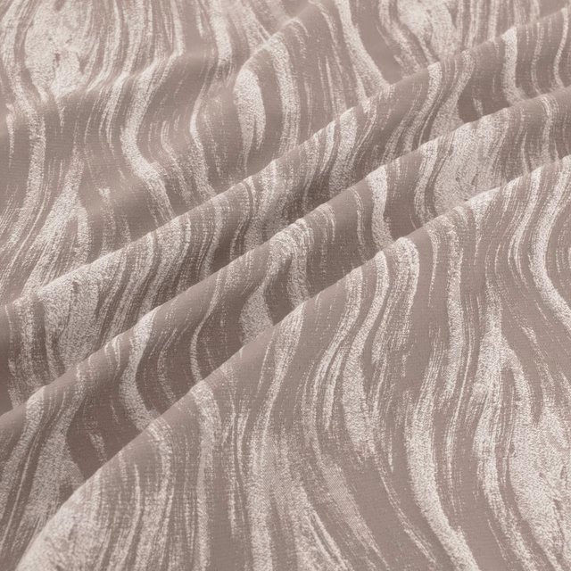 Cool taupe-grey fabric with pale flowing striations and a softly textured weave