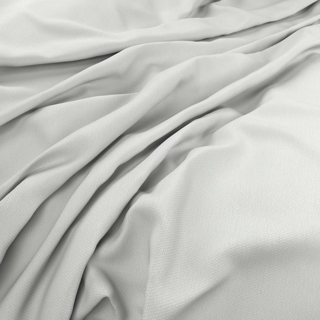 Pale icy blue-grey Oxford fabric with fine woven texture in soft folds