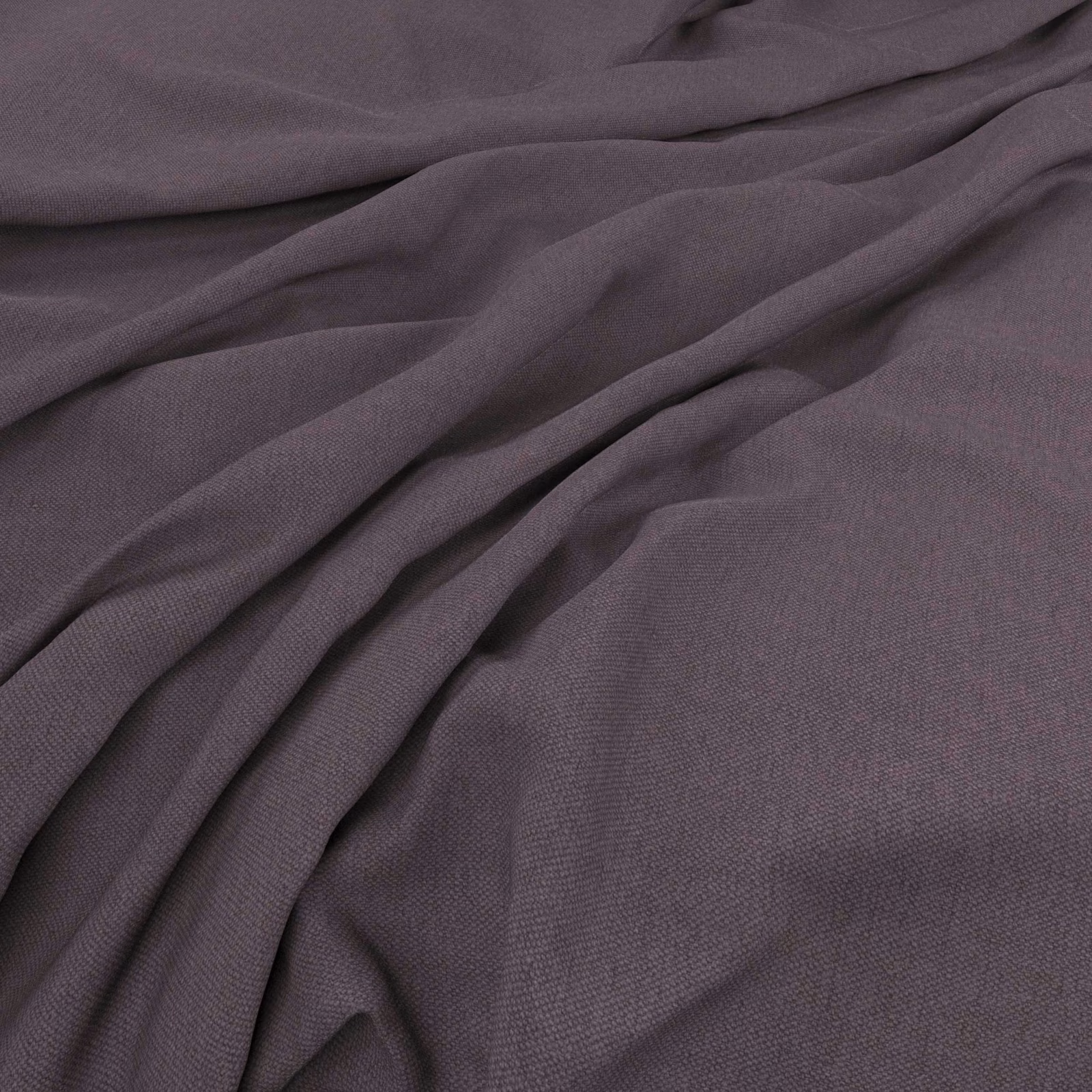 Dusky mauve-grey woven fabric draped in softly shadowed folds