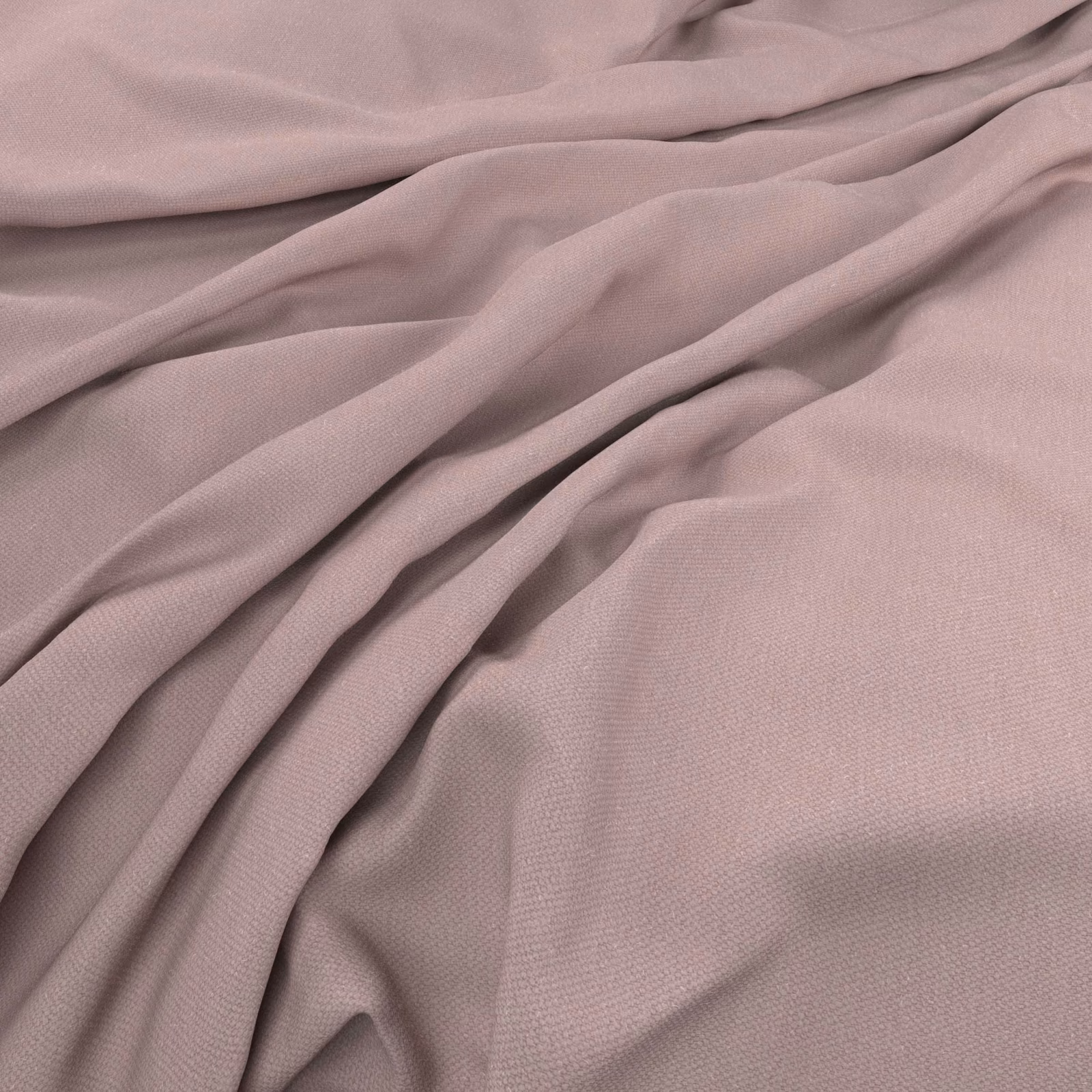 Dusty lavender plain weave fabric falling in soft, fluid folds