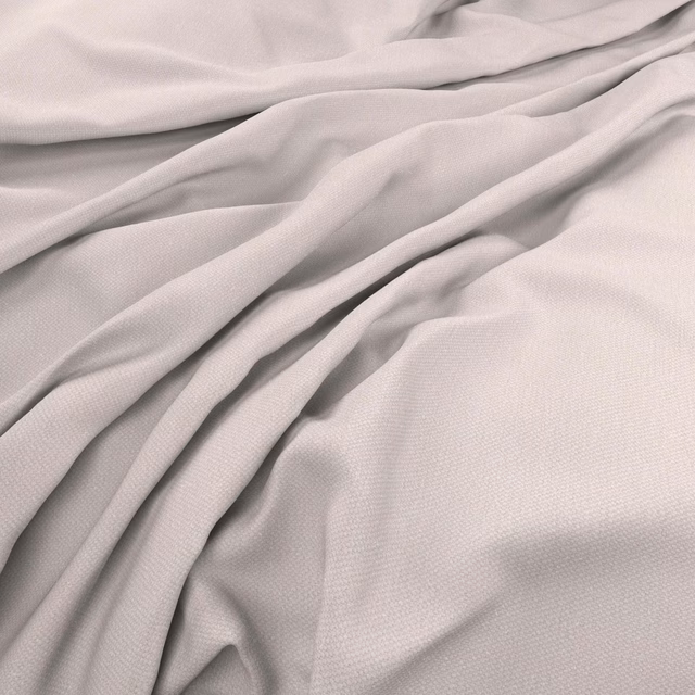 Pale mist-grey fine weave draped in soft, fluid folds