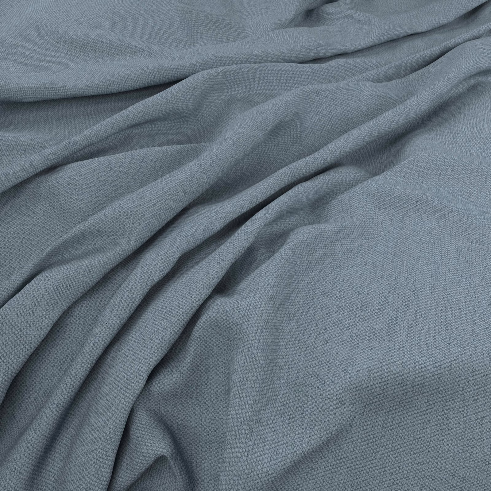 Cool powder blue-grey Oxford fabric showing fine woven texture in soft folds