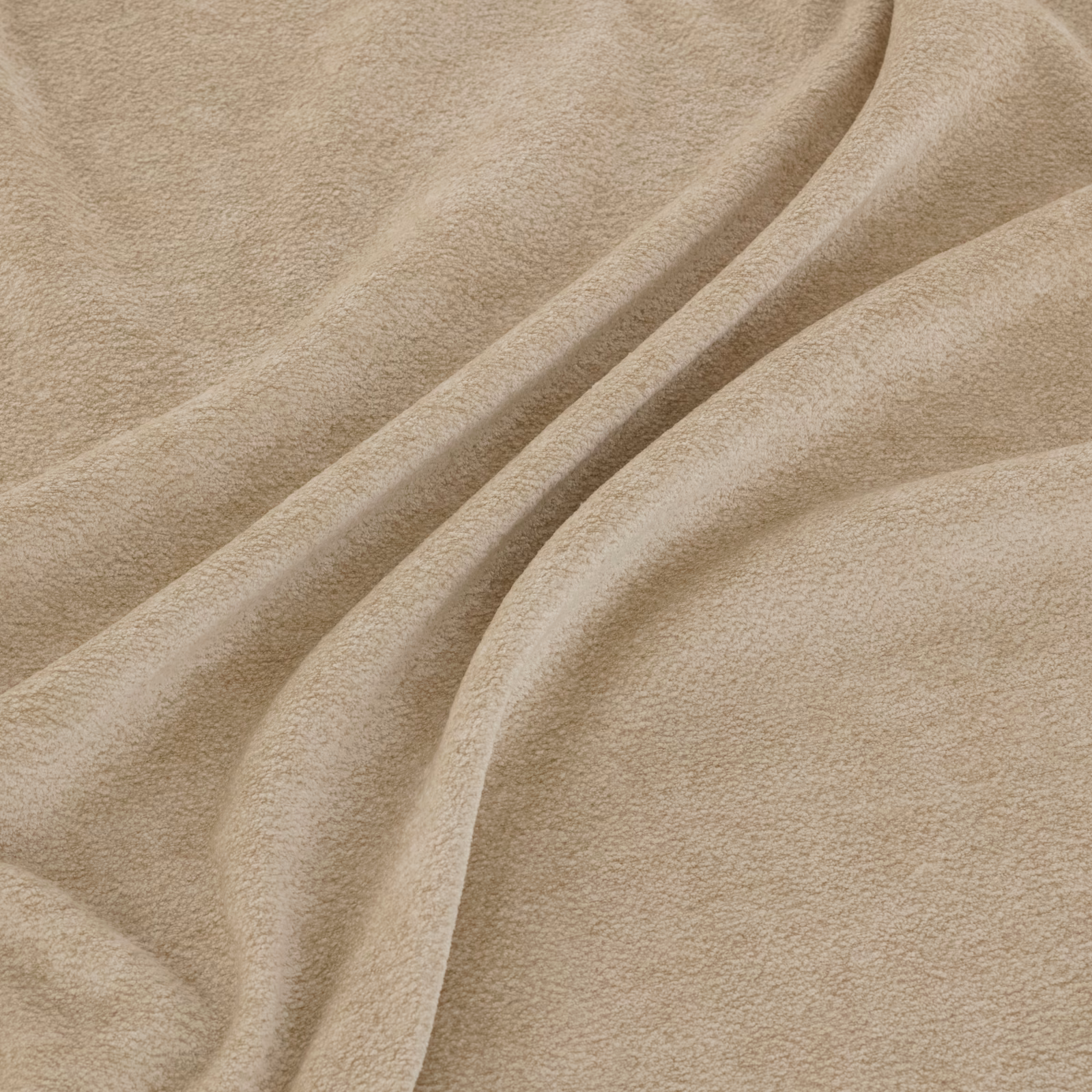 Warm cream Pagani fabric with a softly brushed, suede-like surface in sculpted folds
