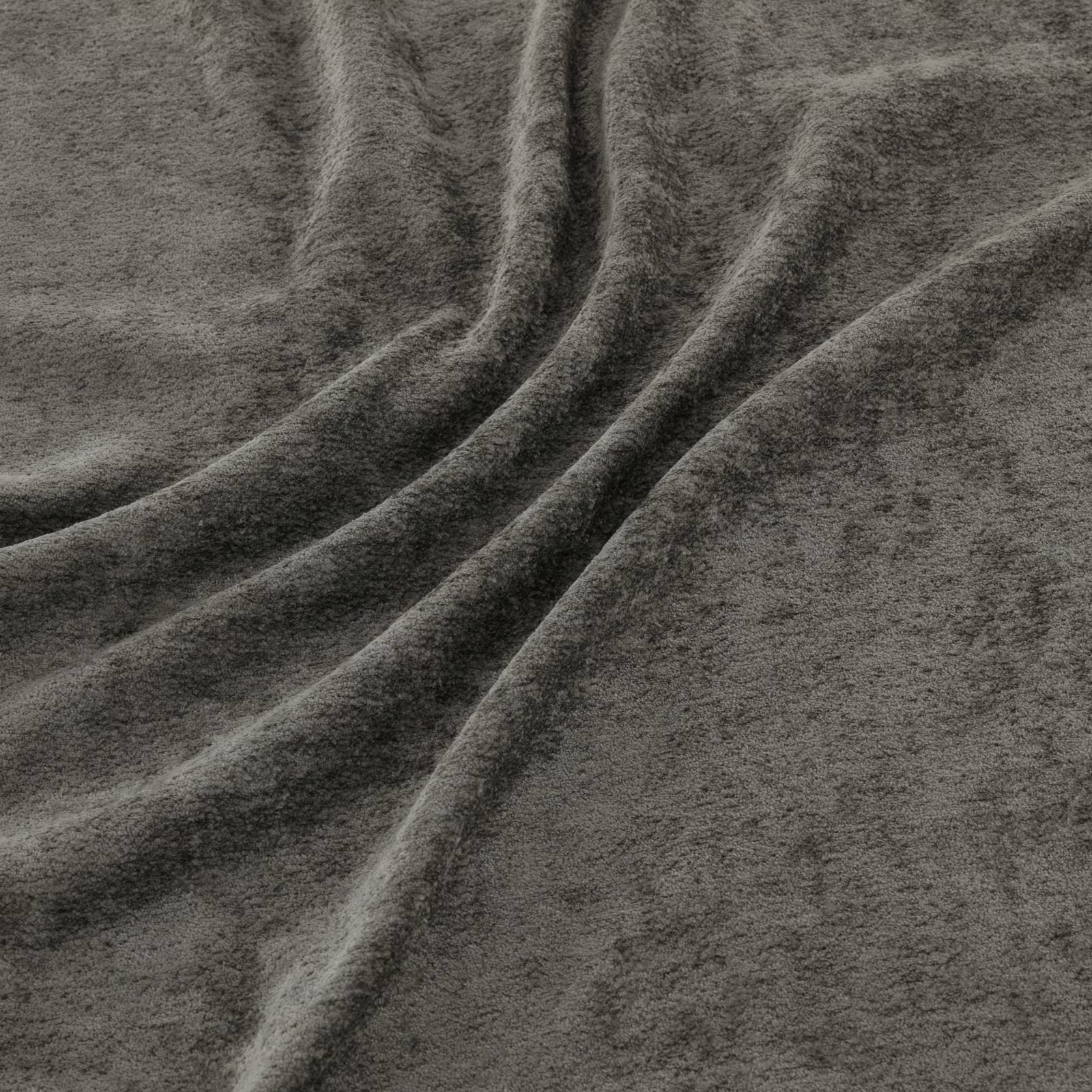 Charcoal-grey Pagani Moleskin with plush brushed pile and deep draped folds