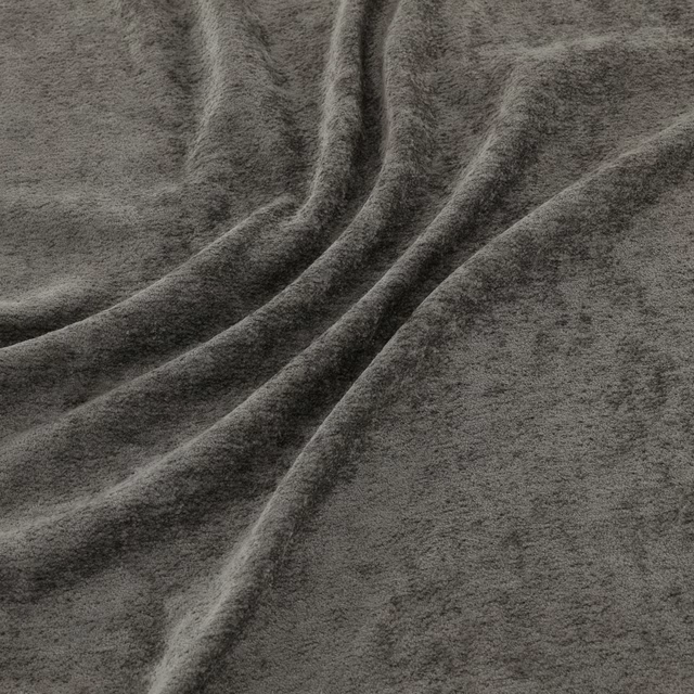 Charcoal-grey Pagani Moleskin with plush brushed pile and deep draped folds