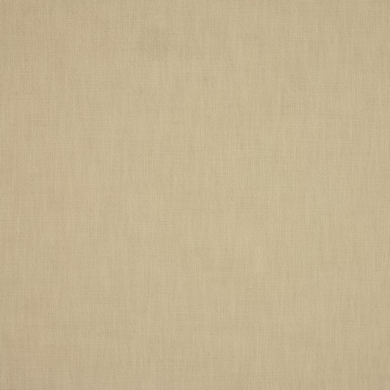 Close-up of warm flax beige fabric with a fine, subtly irregular plain weave