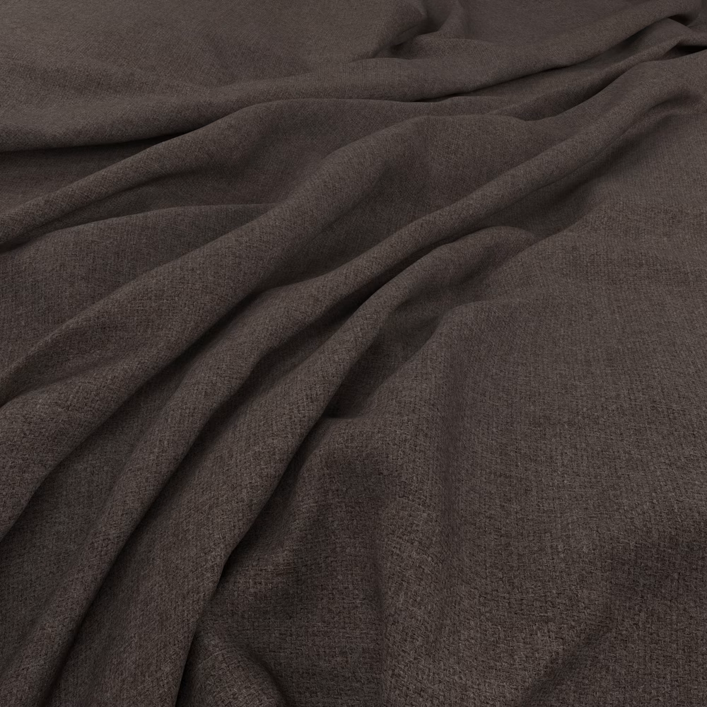 Deep stone taupe woven cloth with a fine texture gathered into soft folds