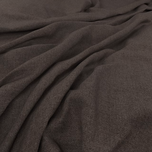 Deep stone taupe woven cloth with a fine texture gathered into soft folds