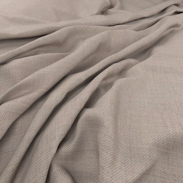 Soft greige-taupe woven textile with fine texture gathered into fluid folds
