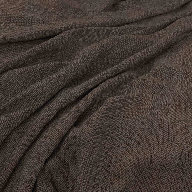 Deep bitter-brown woven texture gathered into softly shadowed folds