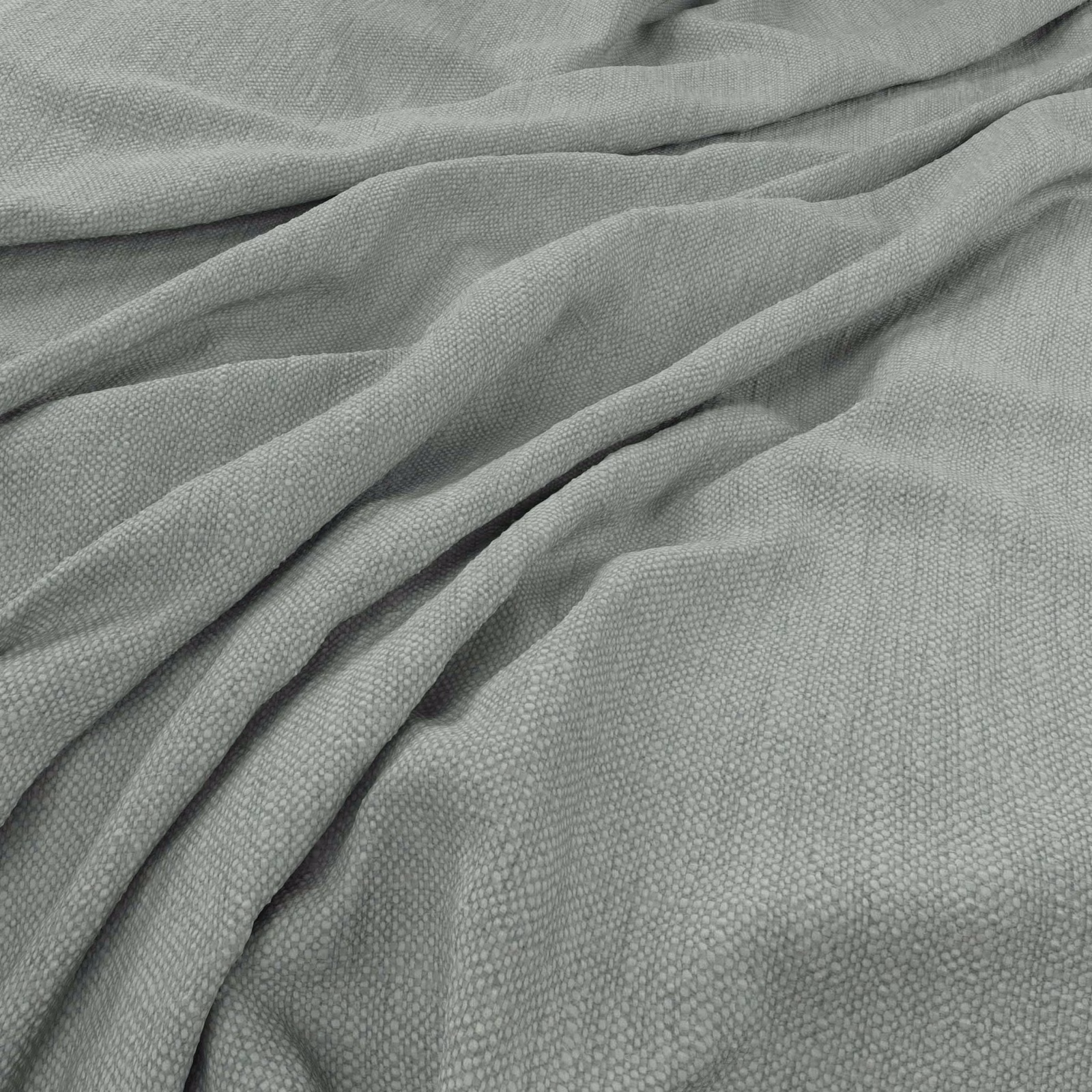 Muted duck egg blue fabric with a fine pebbled weave in softly draped folds