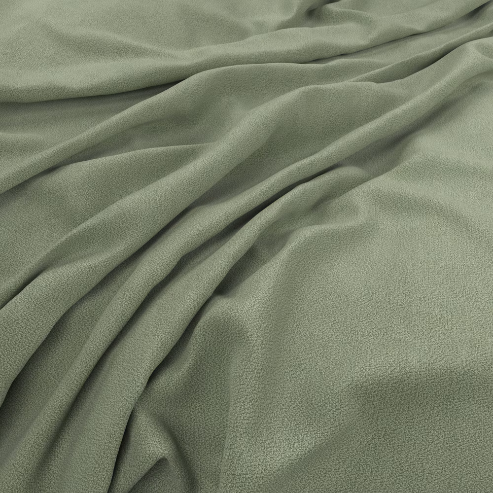 Draped muted celadon-green fabric with a fine, softly pebbled surface