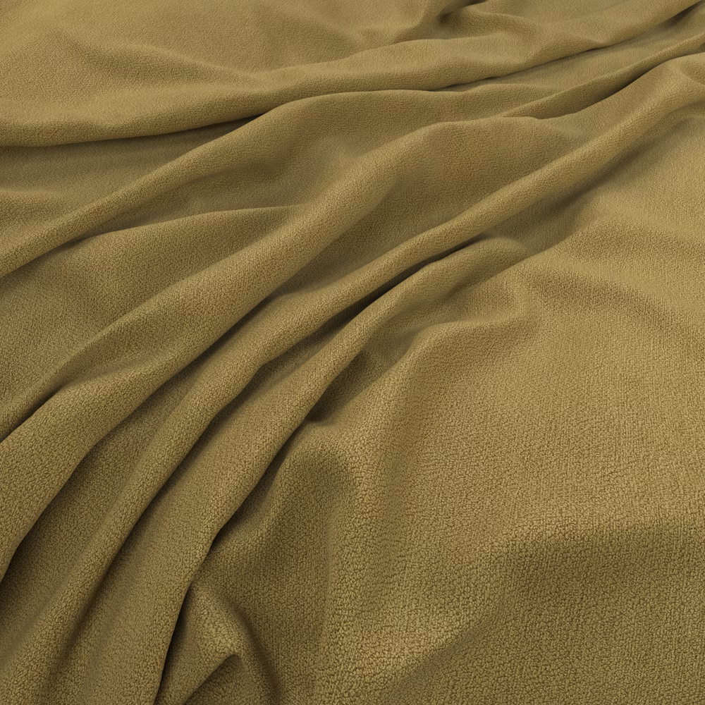 Olive-gold Peachy Citrine fabric with fine pebbled texture falling in soft folds