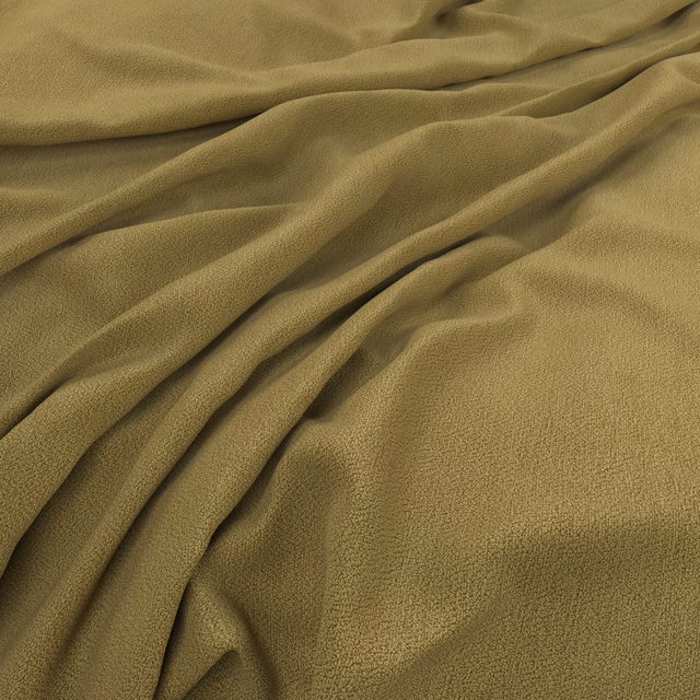 Olive-gold Peachy Citrine fabric with fine pebbled texture falling in soft folds