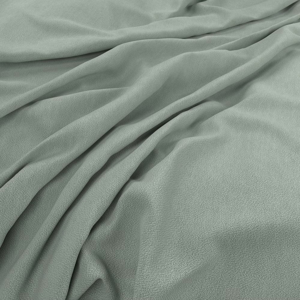 Draped pale peppermint sage fabric with a fine softly pebbled texture