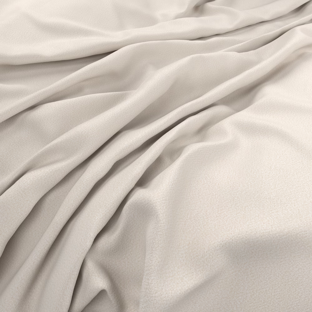 Warm snow-white Peachy textile with fine weave falling in soft folds