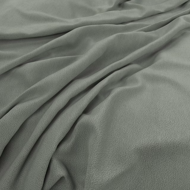 Muted teal-green fabric with fine pebbled texture falling in soft folds