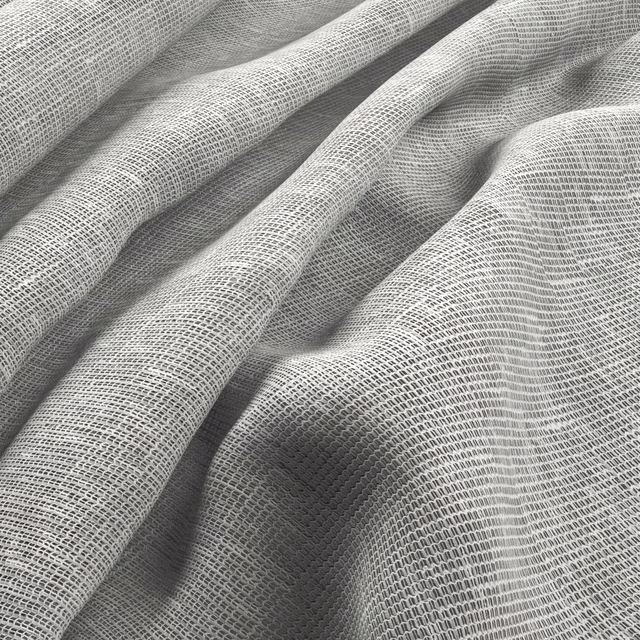Cool flint-grey woven textile showing a fine rippled grid and deep folded shadows