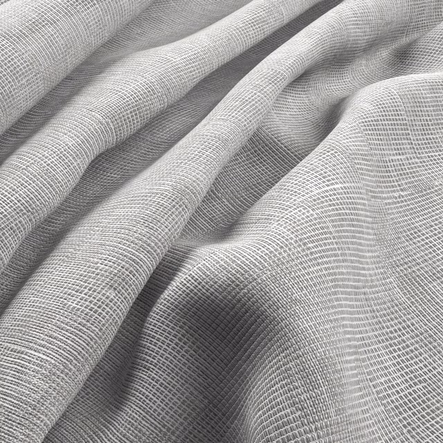 Pearl-grey fabric with a fine crosshatched weave folded into soft ripples