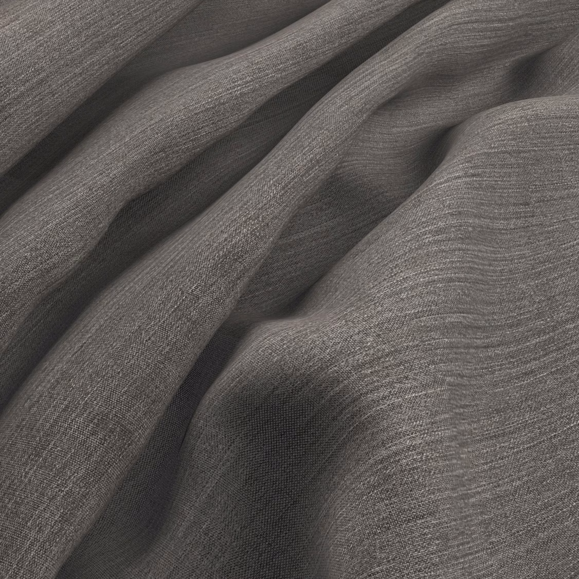 Graphite grey fine weave gathered into soft, dimensional folds