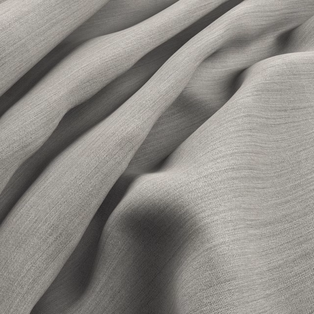 Soft mist-grey woven fabric in broad folds with a fine striated texture