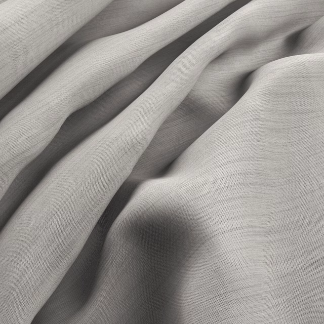 Cool smoke-grey fine weave gathered into softly sculpted, shadowed folds