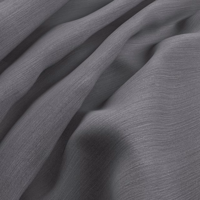Cool storm-grey woven fabric with fine striations gathered into soft folds