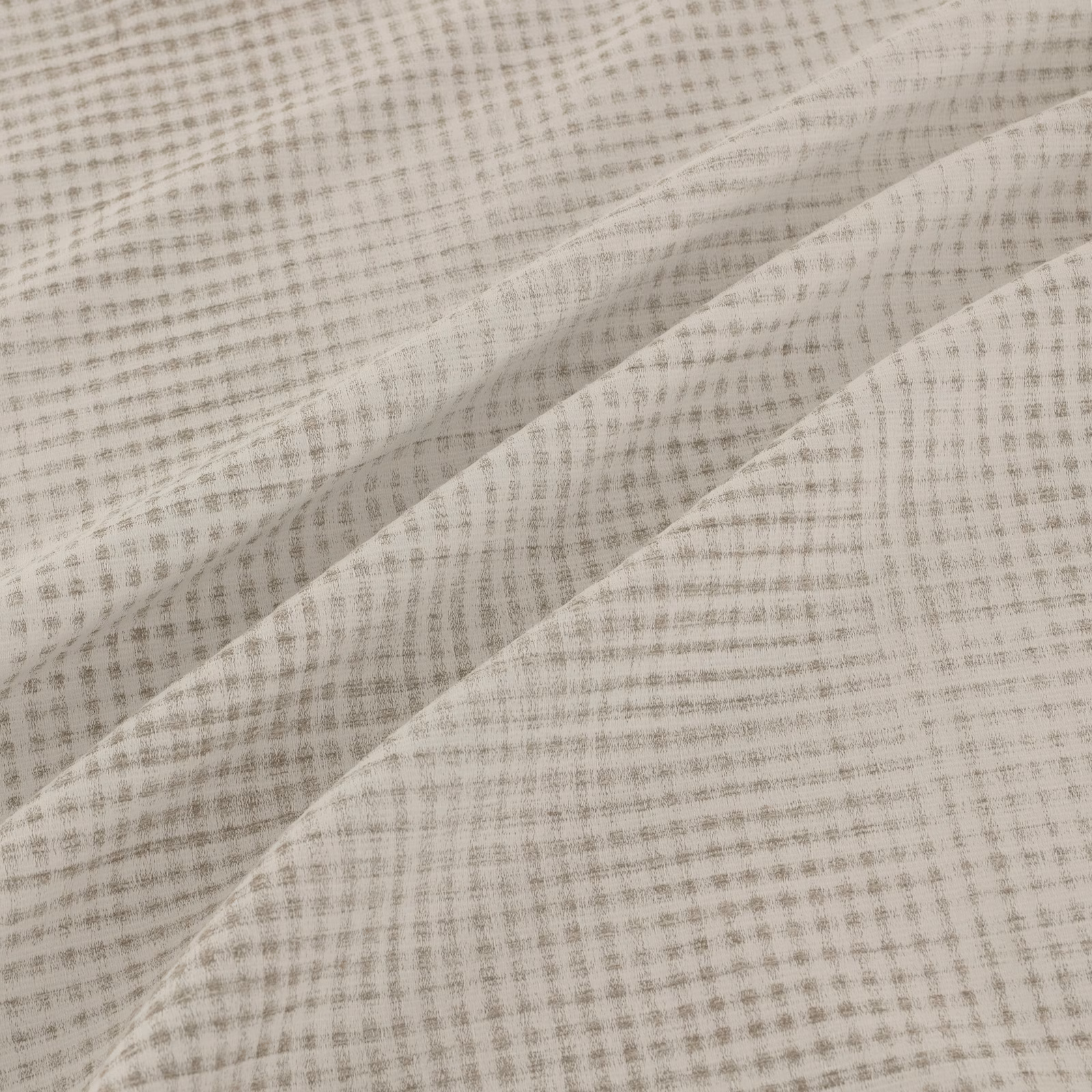 Pale platinum-grey woven fabric with a fine, irregular checked texture and soft folded highlights
