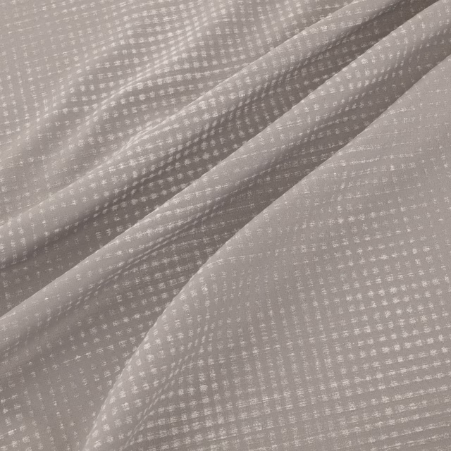 Cool silver-grey woven fabric with a small broken check texture in soft folds