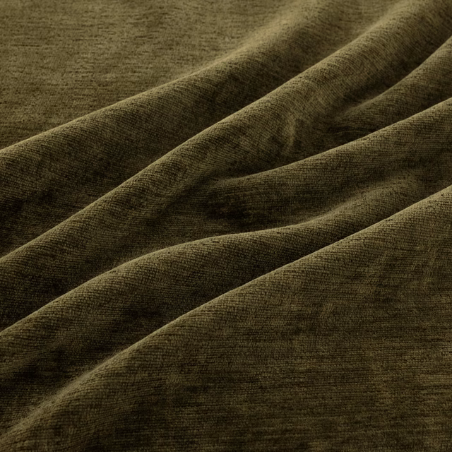 Deep olive-brown ribbed textile folded to show brushed texture and shaded highlights