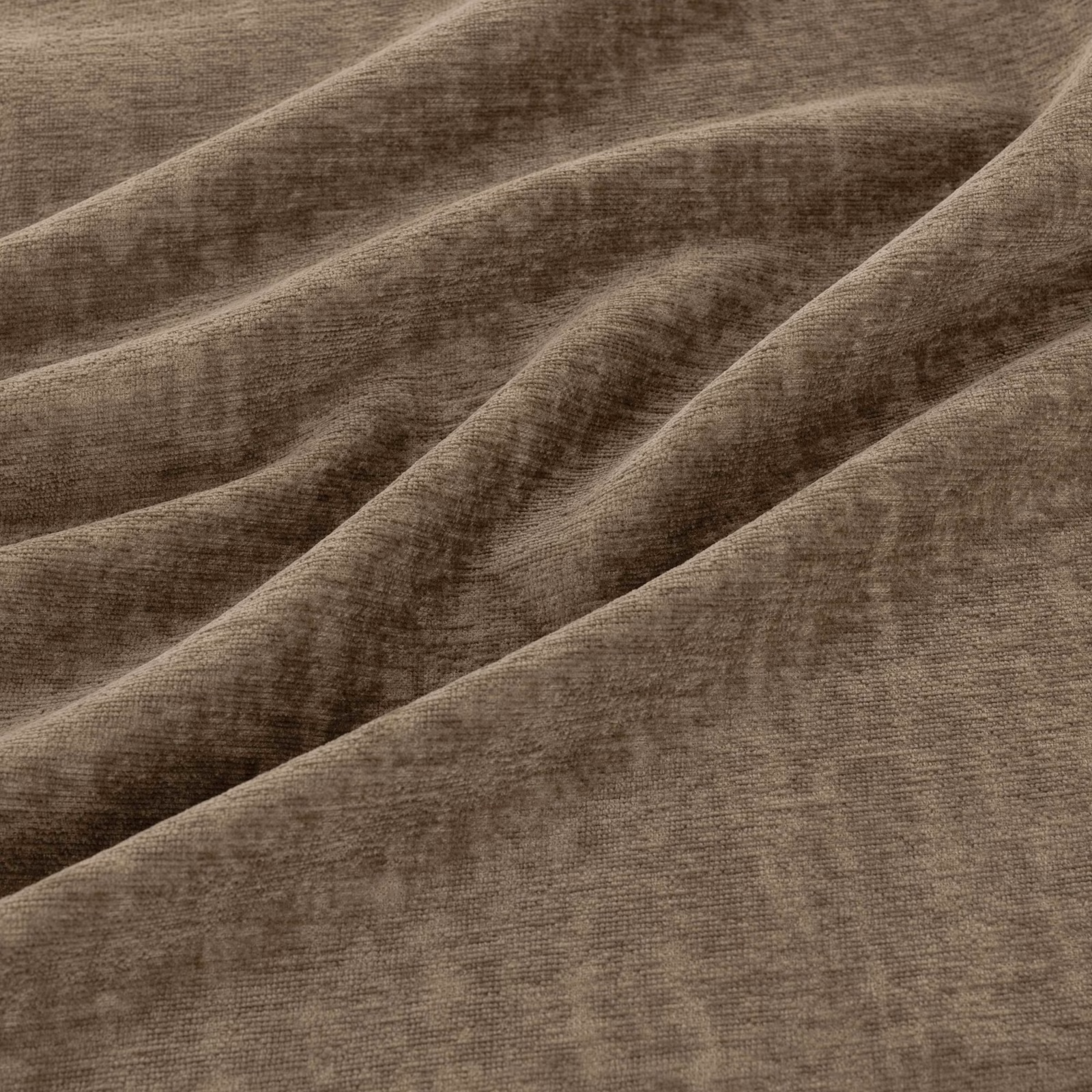 Warm nutmeg-brown fabric in broad folds, showing softly brushed directional texture