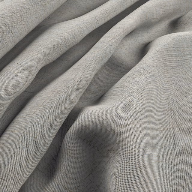 Pale greige Rhodes fabric showing a fine crosshatch weave in soft folds