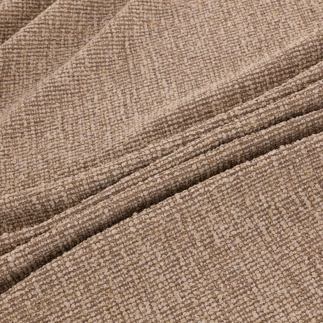 Taupe Cobblestone woven fabric with flecked loops and softly folded texture