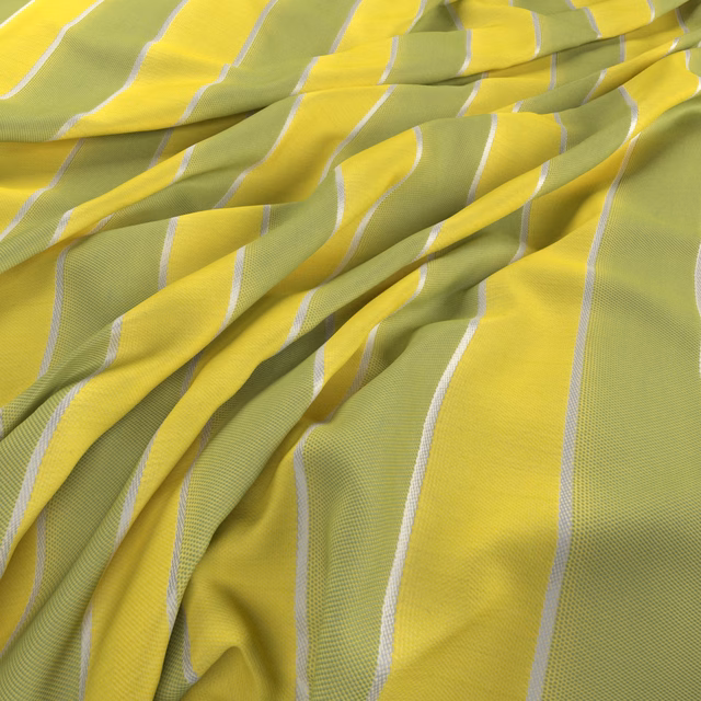 Lime yellow and olive woven stripes with fine pale vertical lines