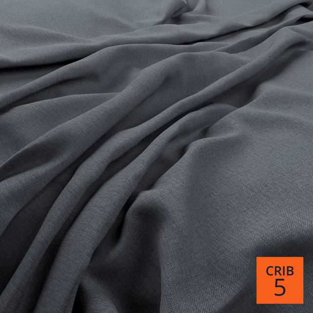 Cool charcoal-grey fine-weave fabric draped into soft, fluid folds