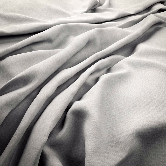 Pale chalk-grey textile with a fine weave gathered into soft, shadowed folds