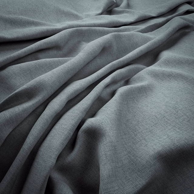 Cool blue-grey fine weave falling in soft, shadowed folds