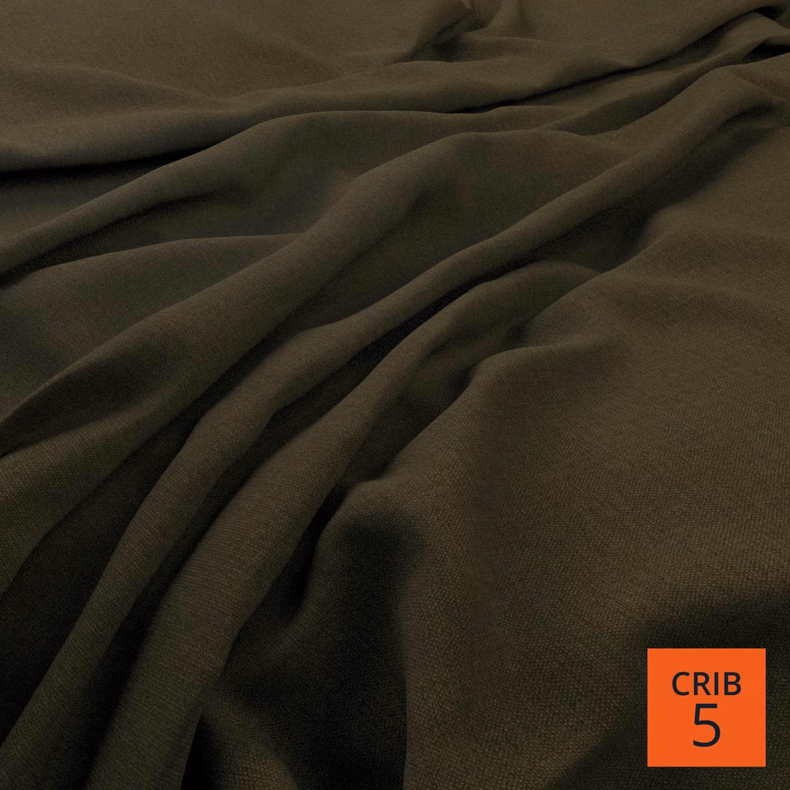 Dark moss-green fine weave falling into soft, deep folds
