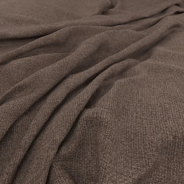 Warm brown taupe Saga fabric with a fine tactile woven grid and soft folds