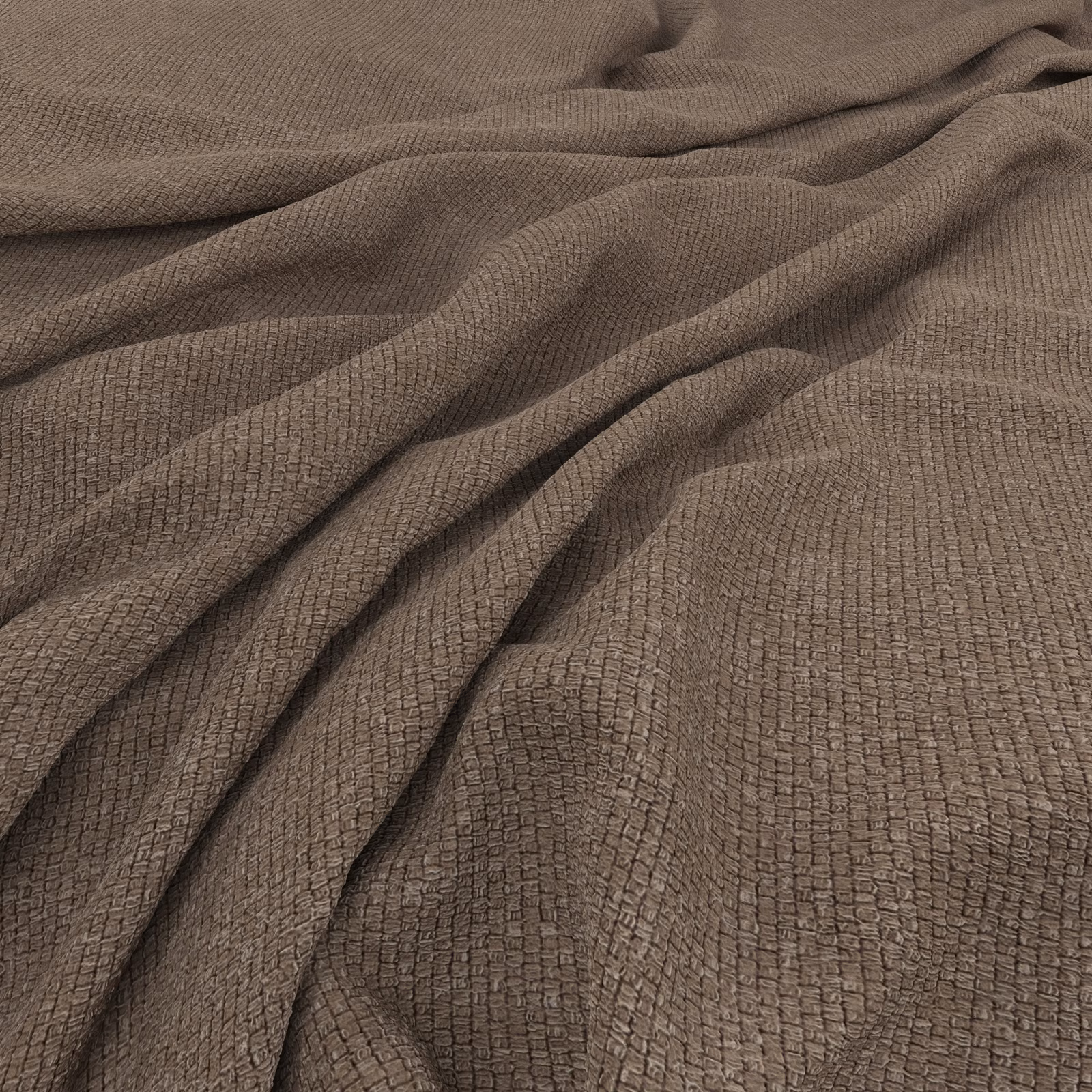 Close-up of taupe-brown Saga Mortar with a fine irregular woven grid