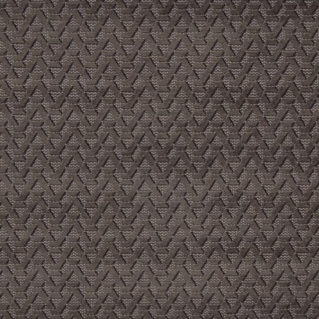 Close-up of Saigon Sable woven fabric in warm taupe zigzag geometric pattern