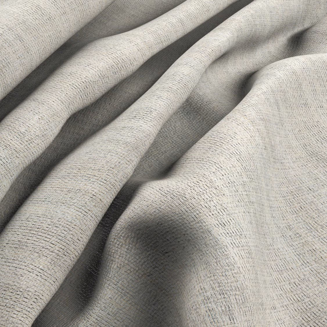 Pale ivory woven fabric with fine crosshatch texture draped in soft folds