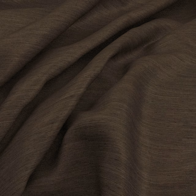 Deep espresso brown woven textile arranged in fluid folds with subtle linear texture