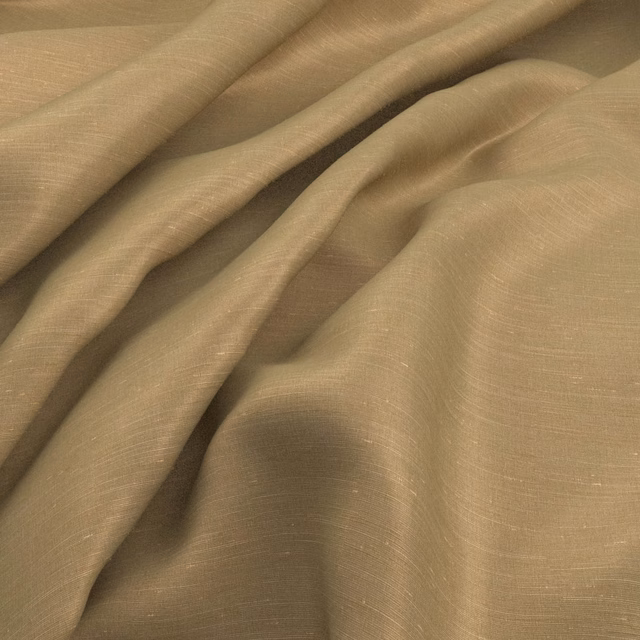Warm honey-beige woven fabric with fine horizontal texture and soft sheen