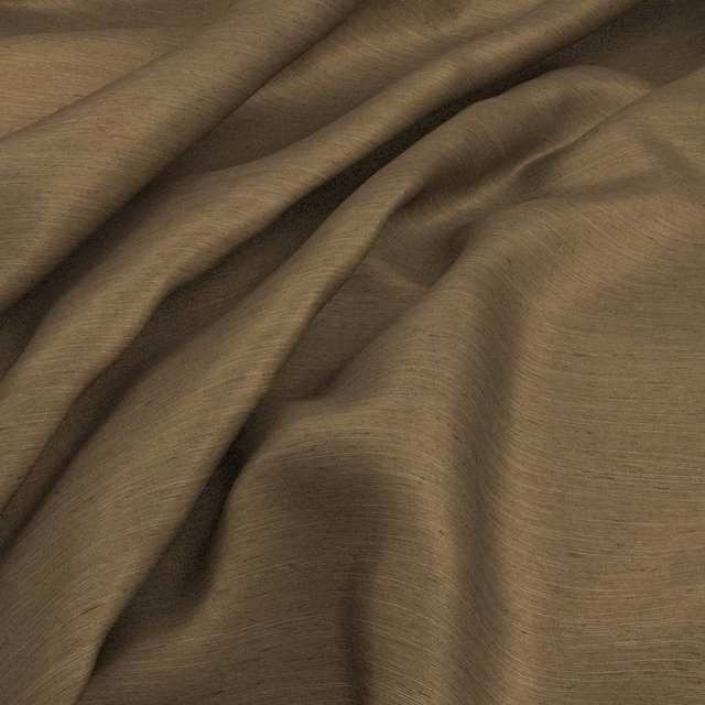 Muted olive-taupe woven fabric with fine horizontal texture in fluid folds