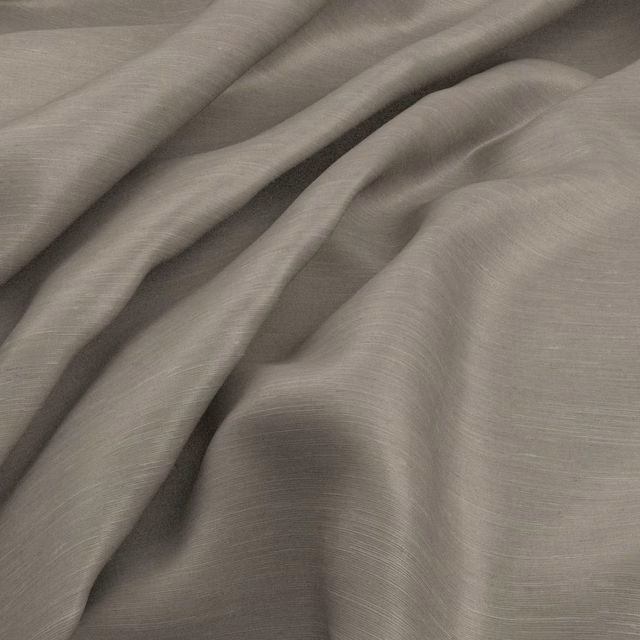 Warm silver-grey textile with fine horizontal lines and softly reflective draped folds