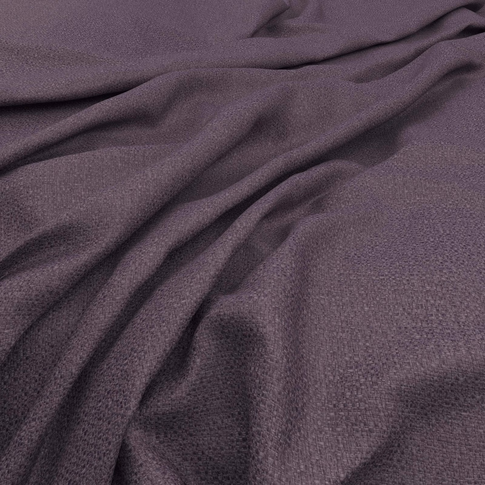 Muted amethyst purple fabric showing fine woven texture and softly gathered folds