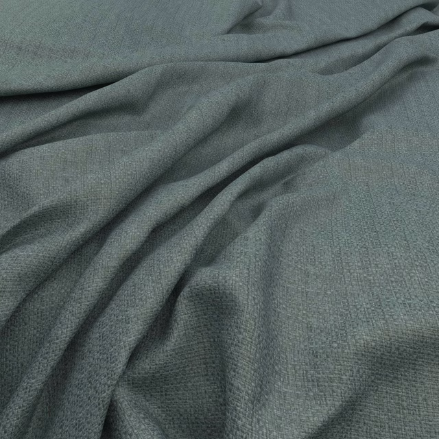 Draped muted blue-green teal fabric showing a fine crosshatched weave