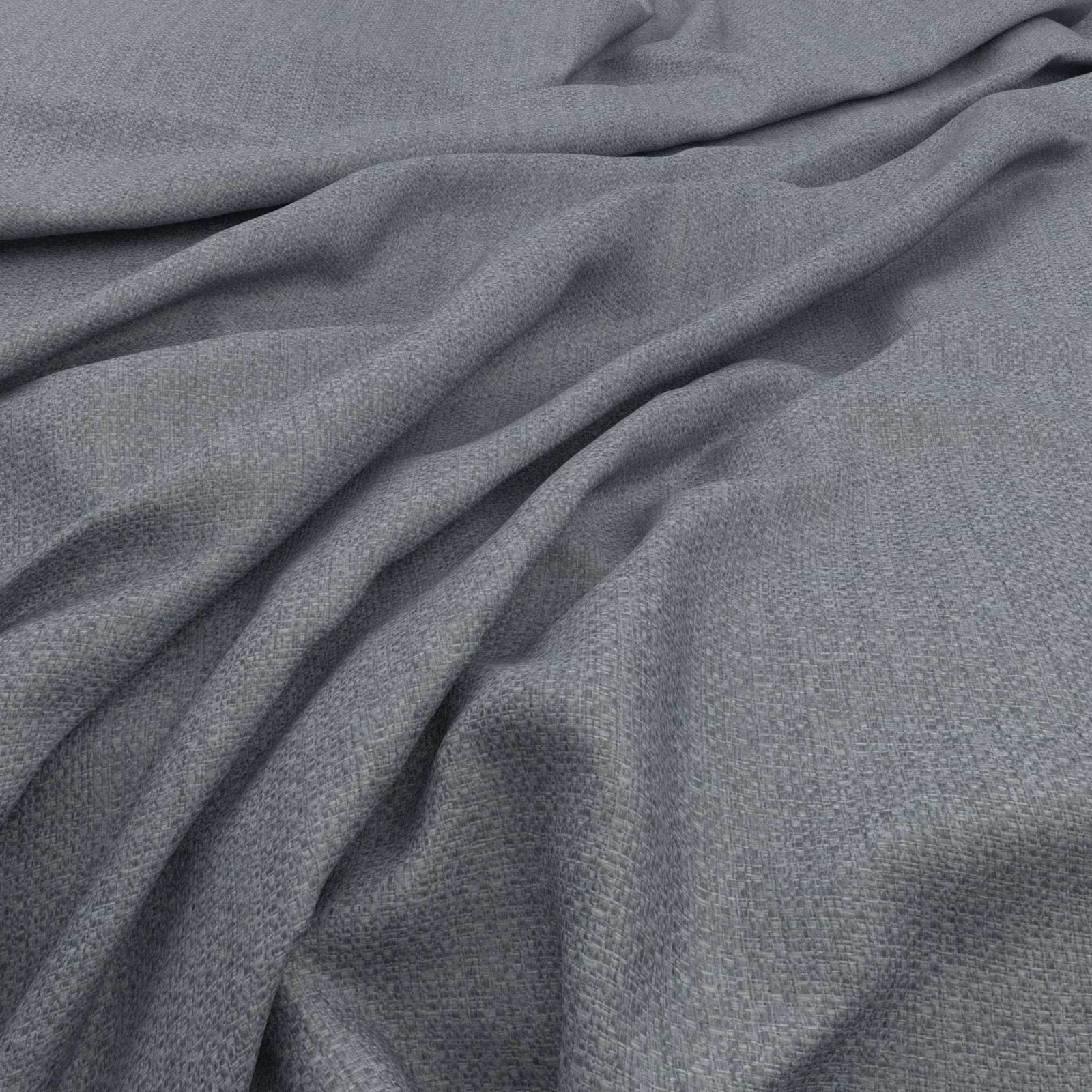 Cool cement-grey woven textile with a fine grain and softly folded drape